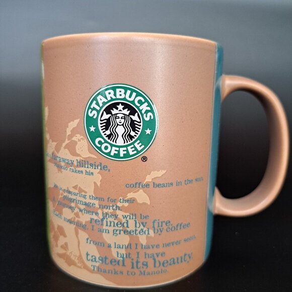 Starbucks Coffee Mug Manolo Africa Brown Green 18 oz 2006 On A Faraway Hillside - Picture 7 of 9